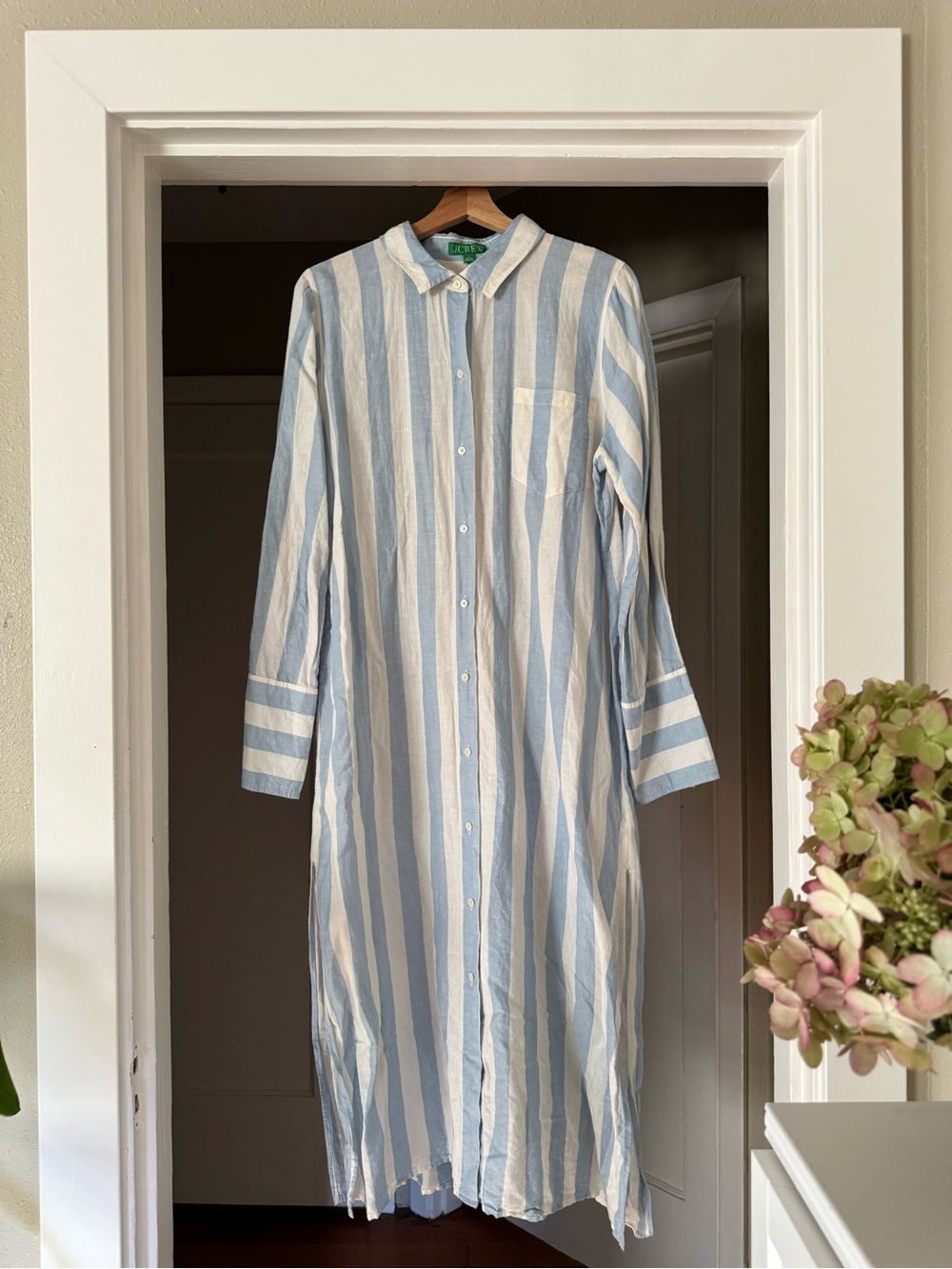 J. Crew Linen Stripe Dress